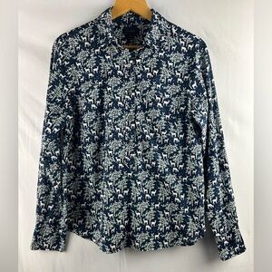 J. Crew Popover Top Size 6 Blue 100% Cotton Lightweight Cottagecore Shirt